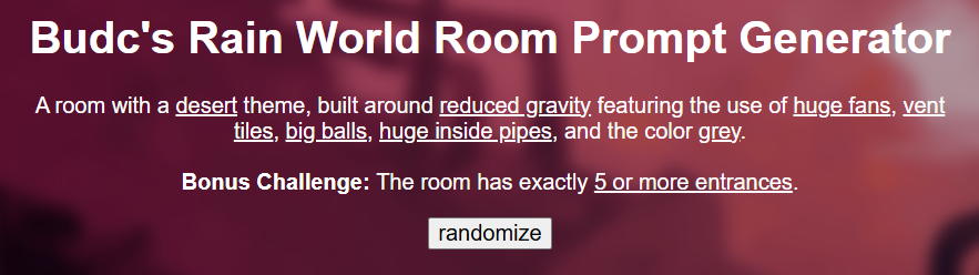 Budc's Rain World Room Prompt Generator